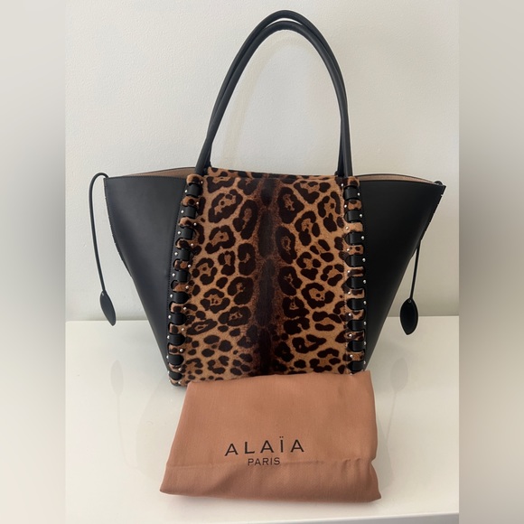 ❌SOLD❌ New $5,250 ALAIA Le Hinge Leopard-Print Calf Hair Tote Bag Handbag - Picture 5 of 16